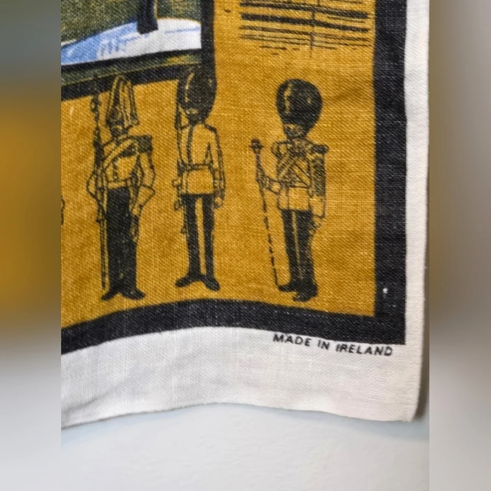 Vintage‎ 70's Made In Ireland London Big Ben Linen Tea Towel
